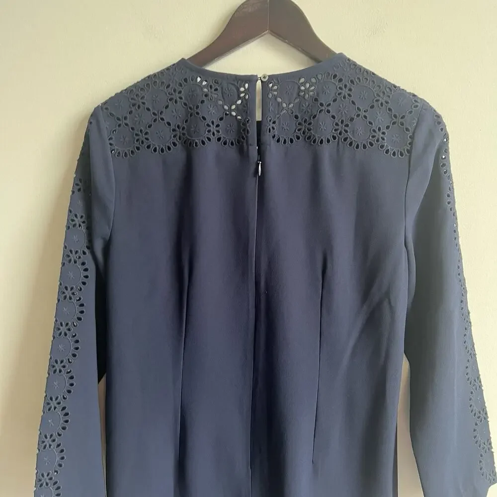 J. Crew Dress NWT Eyelet Laser Cut Size 4 Shift 3/4 Sleeve